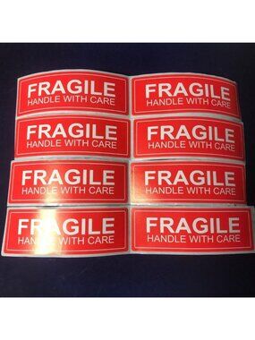 100 Fragile Thank You Stickers